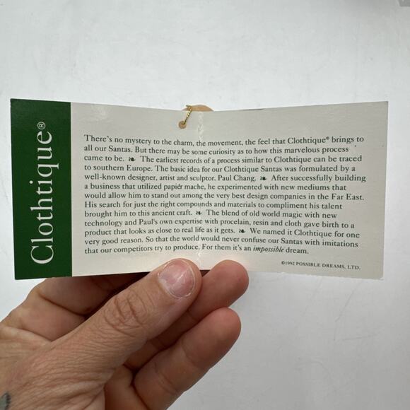 1993 Clothtique By Possible Dreams Working Santa Claus Figures Ornament Toy Xmas - Picture 11 of 16